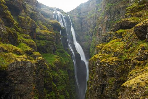 Glymur Waterfall in Iceland - one of the tallest in the country  []