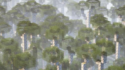 A simple Minecraft Birch forest wallpaper