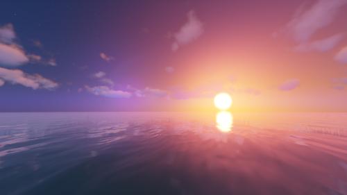 Sunset Swin shot in Minecraft