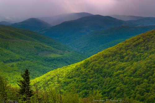 Distant spring showers, West Virginia Highlands