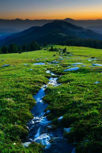 Stream in the Rocky Mountains near Aspen, USA