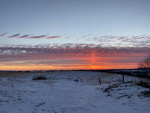 Late winter sunset in western Wisconsin