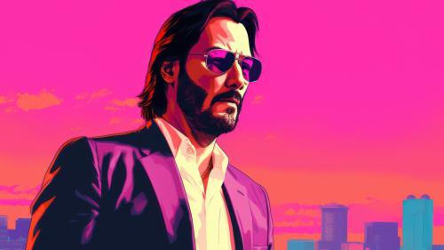 Keanu Reeves In Gta Vice City AI Generated