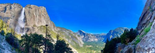 Upper Yosemite Falls and Half Dome - Yosemite National Park - USA