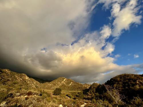 Storm clouds over the San Gabriel Mountains of Southern California