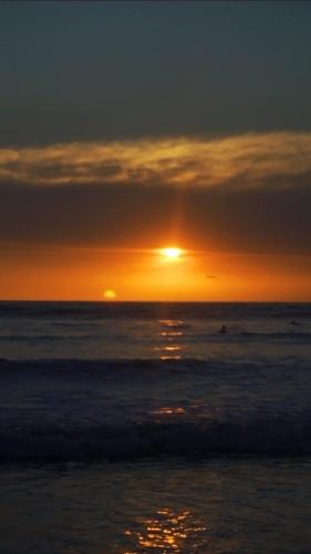 The beauty of the twilight sky, sunset on the Kuta Beach Bali