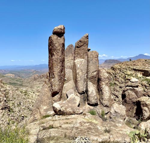 Stone pillars in the Superstition Wilderness, Arizona