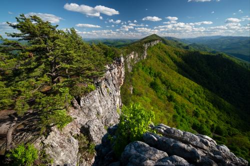 Mountaintop cliffs in the central Appalachians USA