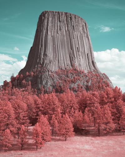 Devils Tower, Wyoming. False Color Infrared