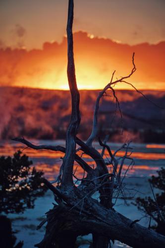 A hectic sunset in Yellowstone National Park, Wyoming