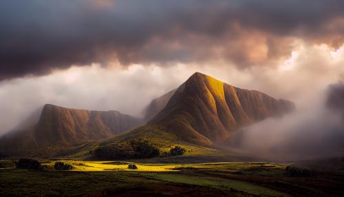 Hawaiian Mountains by MidJourney