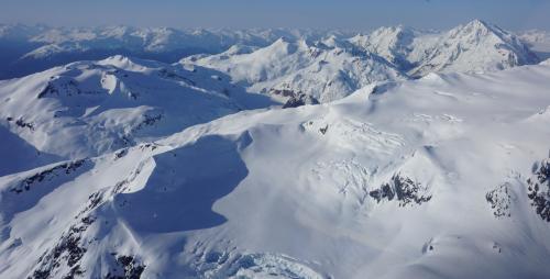 Cirque glaciersof Unuk Valley, British Columbia