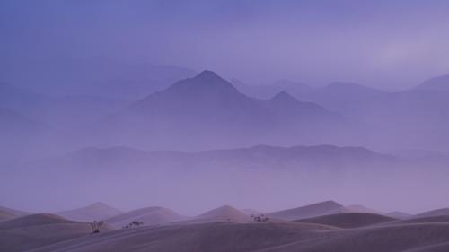 Mesquite Dunes, pre-dawn sandstorm, Death Valley