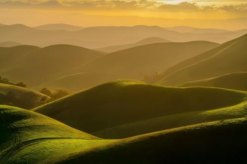 Endless Layers of Rolling Hills in East Bay Livermore, California