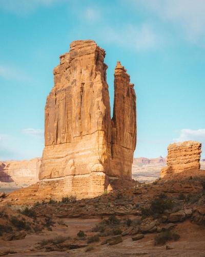 Blue skies in Arches National Park, Utah