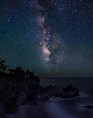 MilkyWay rising over McWay Falls, BigSur, CA