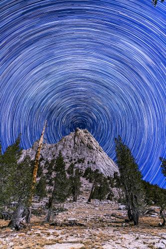 Star Trails over Cathedral Peak, Yosemite National Park