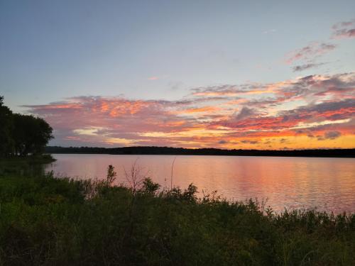 Sunset over Pawnee Lake, Pawnee Oklahoma.