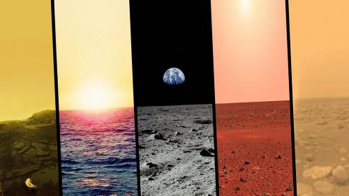 Planes of Venus, Earth, The Moon, Mars and Titan.