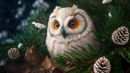 White Owl Digital Art Wallpaper