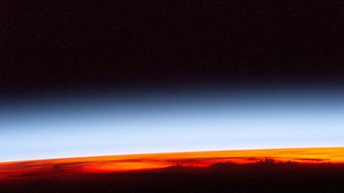 Orbital Sunrise. Sunrise from the ISS over the coast of Venezuela. Resized to [3840 x 2160]