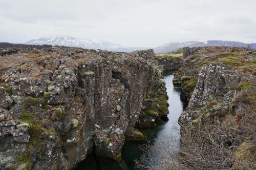 Flosagjá tectonic plate rift, Iceland