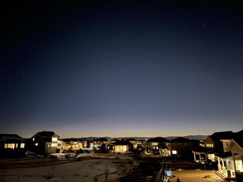 My backyard sky picture. Zoom in to see more stars!