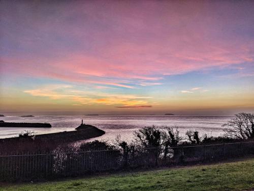 Pastel skies just before sun rise south Wales UK