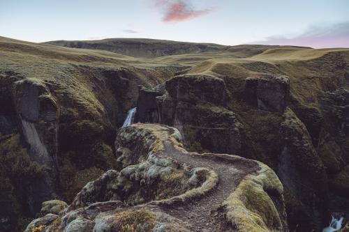 Icelandic canyon at dusk