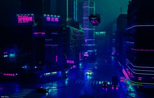 Cyberpunk esque city