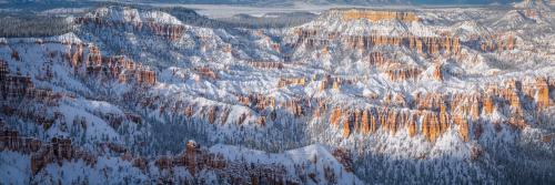 Fresh snow in Utah's Bryce Canyon National Park after a snowstorm earlier this week. This was taken just as the storm was clearing, revealing a beautiful white coat of snow in the canyon.