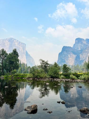 A smokey Yosemite Valley, Yosemite, CA.