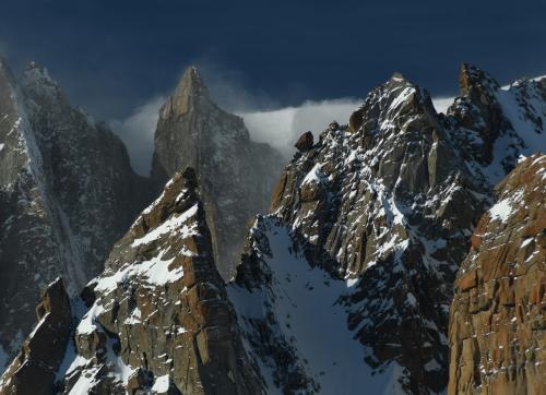 Spires around Mont Blanc, as seen from the Italian Alps.  @seanaimages