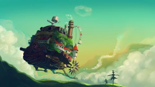 howl's moving castle for desktop, hayao miyazaki, studio ghibli, landscape