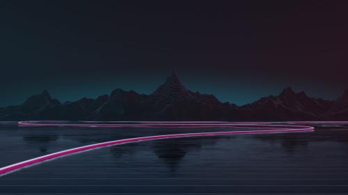 Retrowave mountain