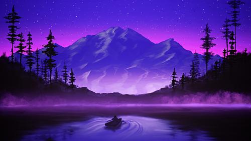 Paddling On a Purple Sea