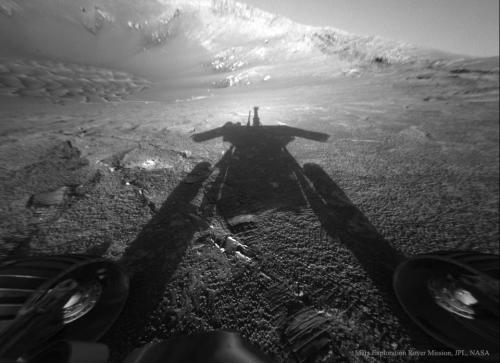 What if you saw your shadow on Mars and it wasn't human? Then you might have been the Opportunity rover exploring Mars. Astronomy Picture of the Day 2019 February 17