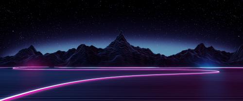 Retrowave mountains ""