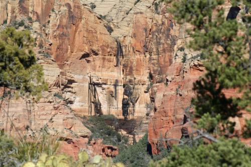 Rare seasonal waterfall, Upper Mormon Canyon, Arizona