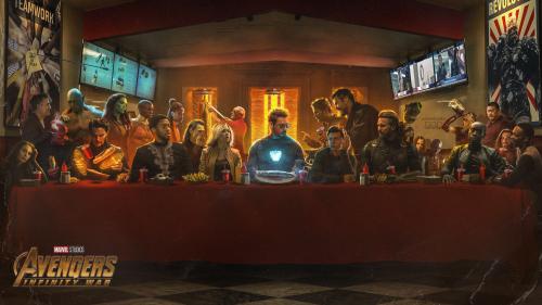 Stan Lee With Avengers Infinity War Artwork