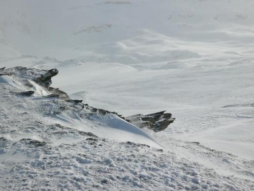 Icy, windswept edge of a mountain, with sharp slate for dramatic effect - Nuten, Norway, yesterday