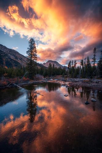 Sunset over Mt. Moran in Grand Teton National Park