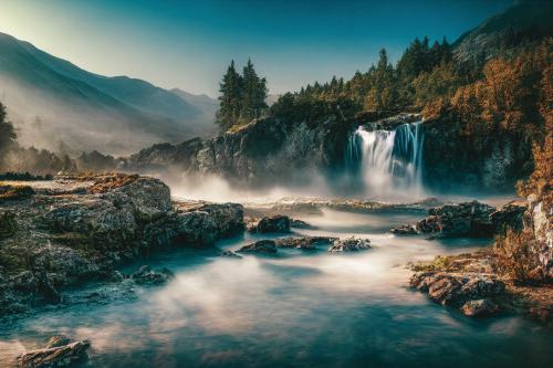 waterfall-river-rocks-nature :