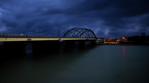 Bridge with dark background