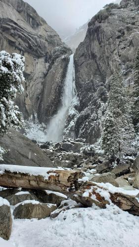Lower Yosemite Falls the Morning After Tuesday Night's Winter Storm