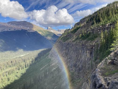 Rainbow at the top of Twin Falls, Yoho NP, Canada