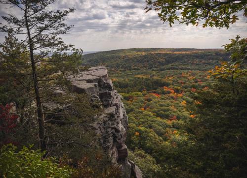 Some fall colors starting to show at Devil's Lake State Park in Wisconsin