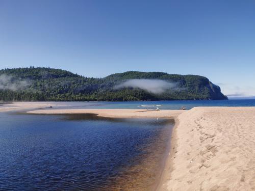 Morning mist on the north shore of lake superior