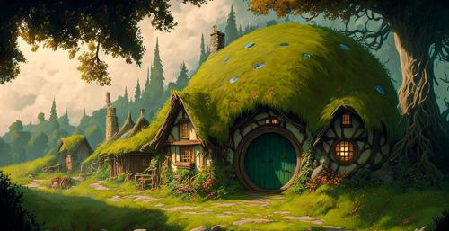 Hobbiton in anime style