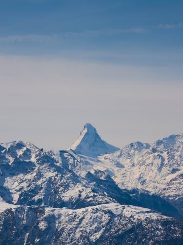 The Matterhorn's snow got mixed with Sahara sand today thus the slightly orange hue